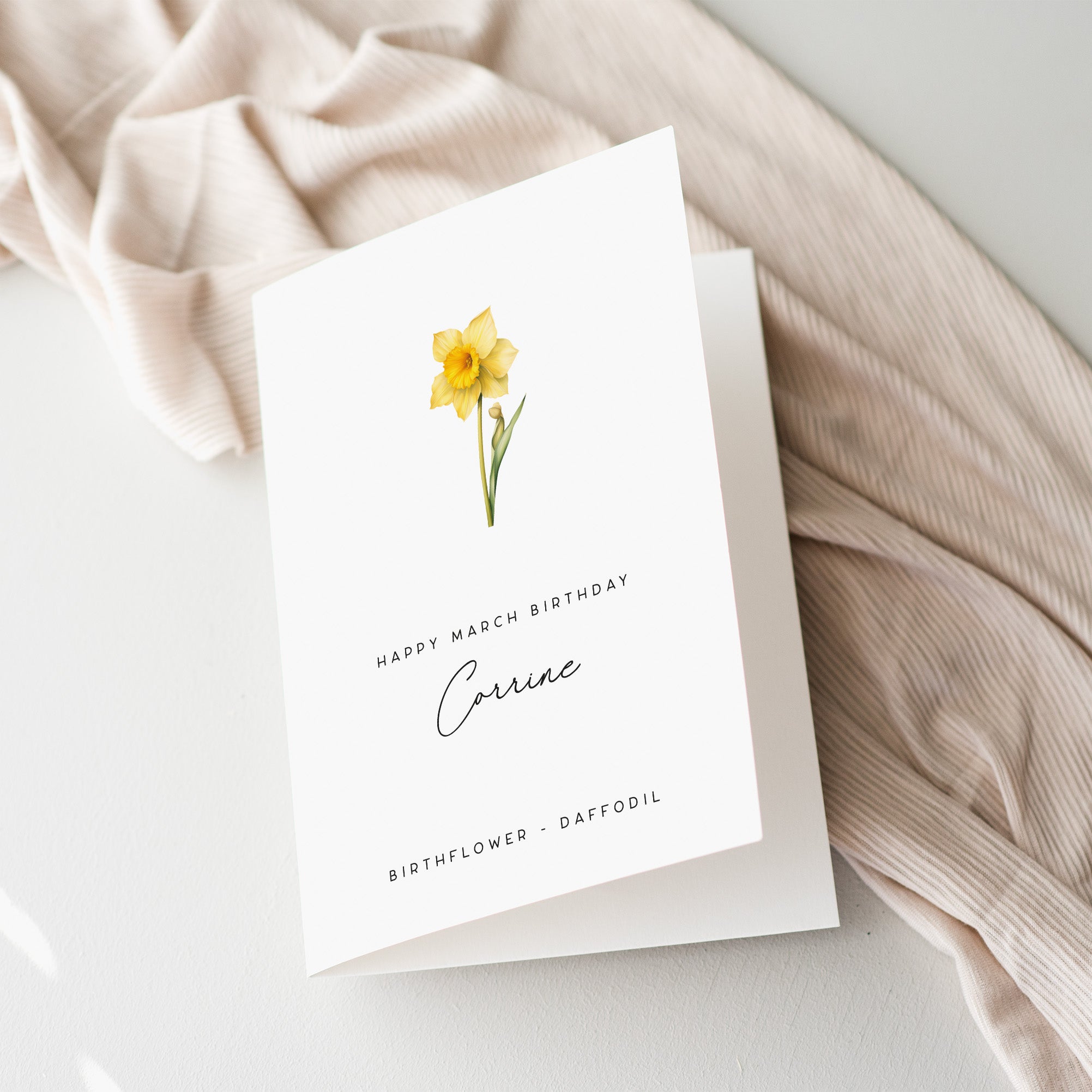 March Daffodil Birth Flower Birthday Card - Beth and Bee UK