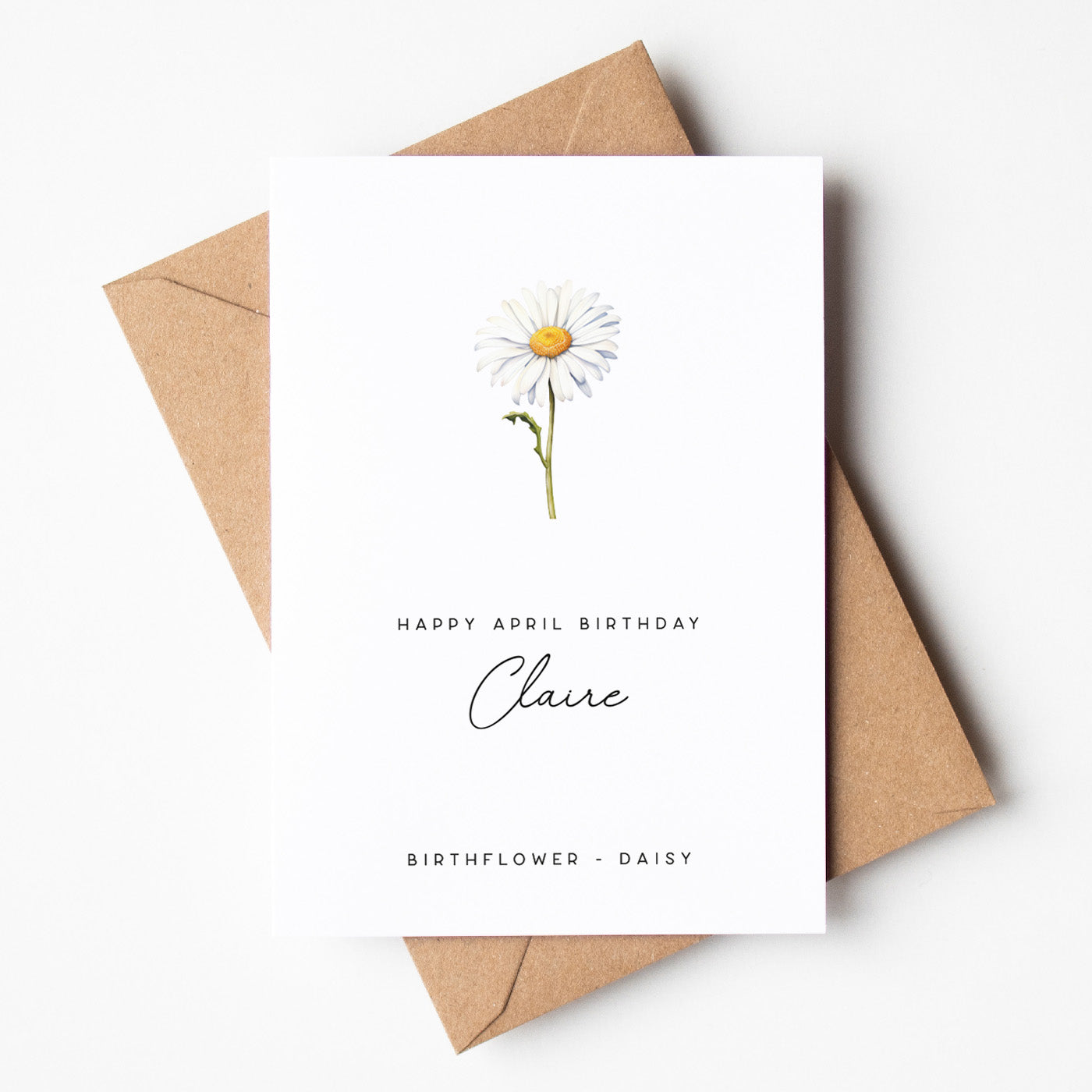 April Daisy Birth Flower Birthday Card - Beth and Bee UK