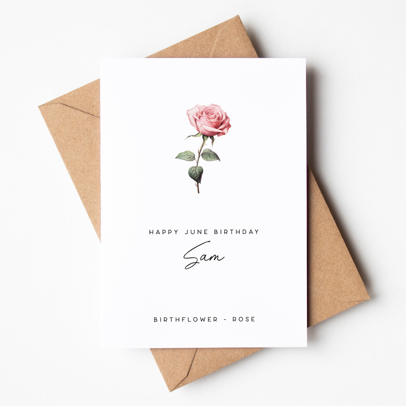 June Birth Flower Card - Beth and Bee UK