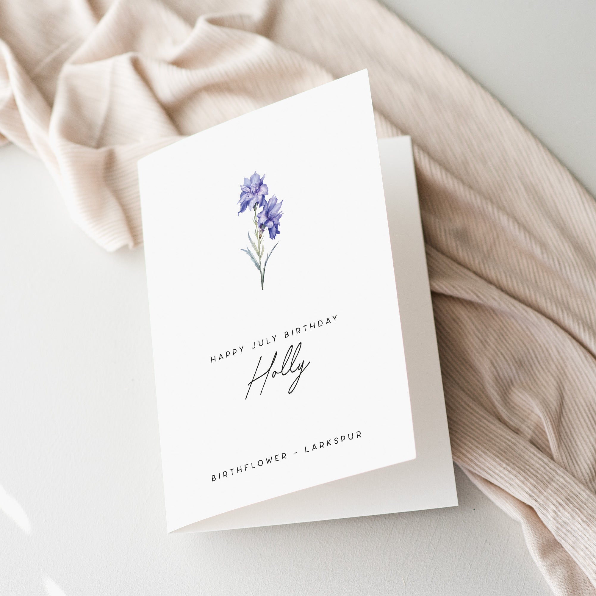 July Birth Flower Card - Beth and Bee UK