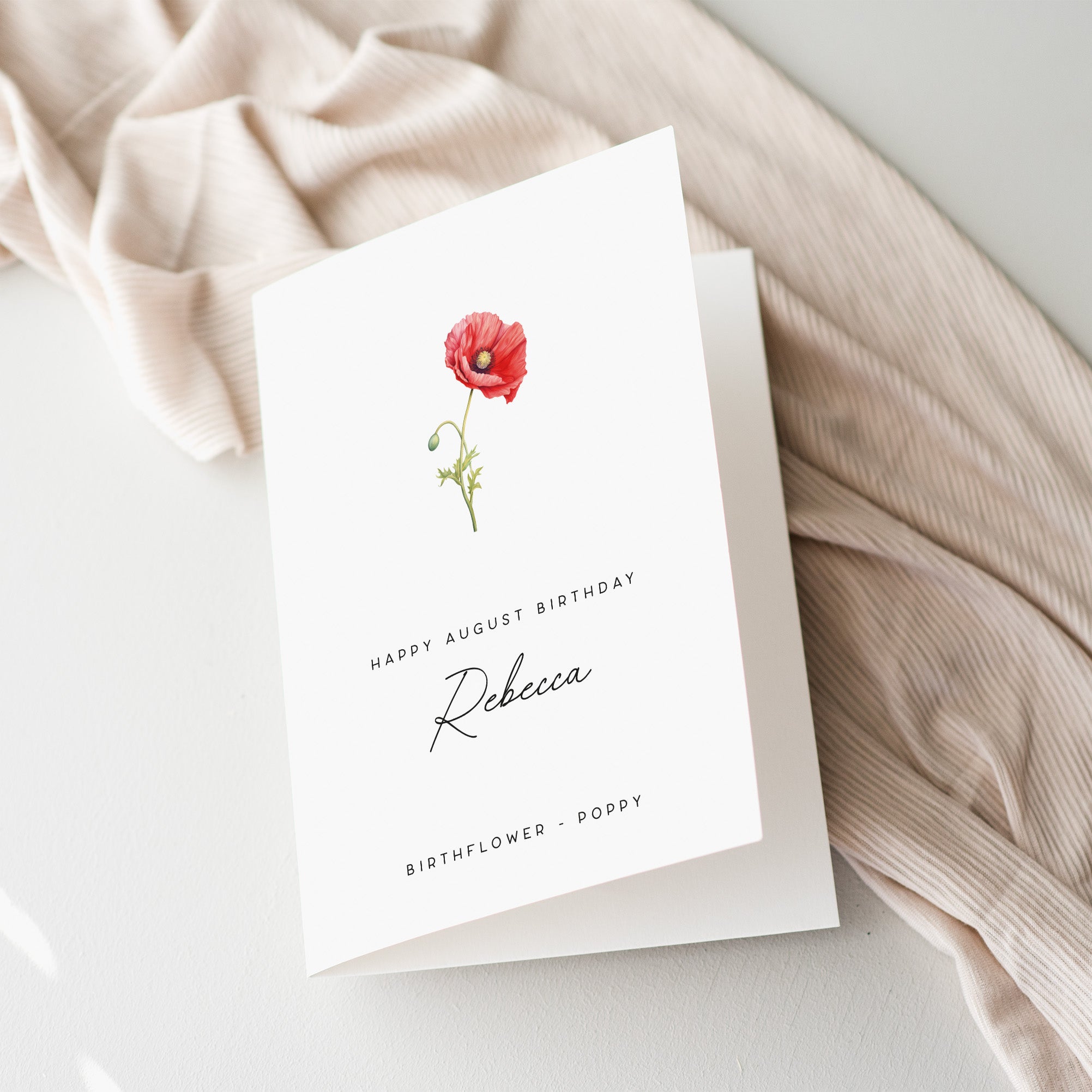 August Birth Flower Card - Beth and Bee UK