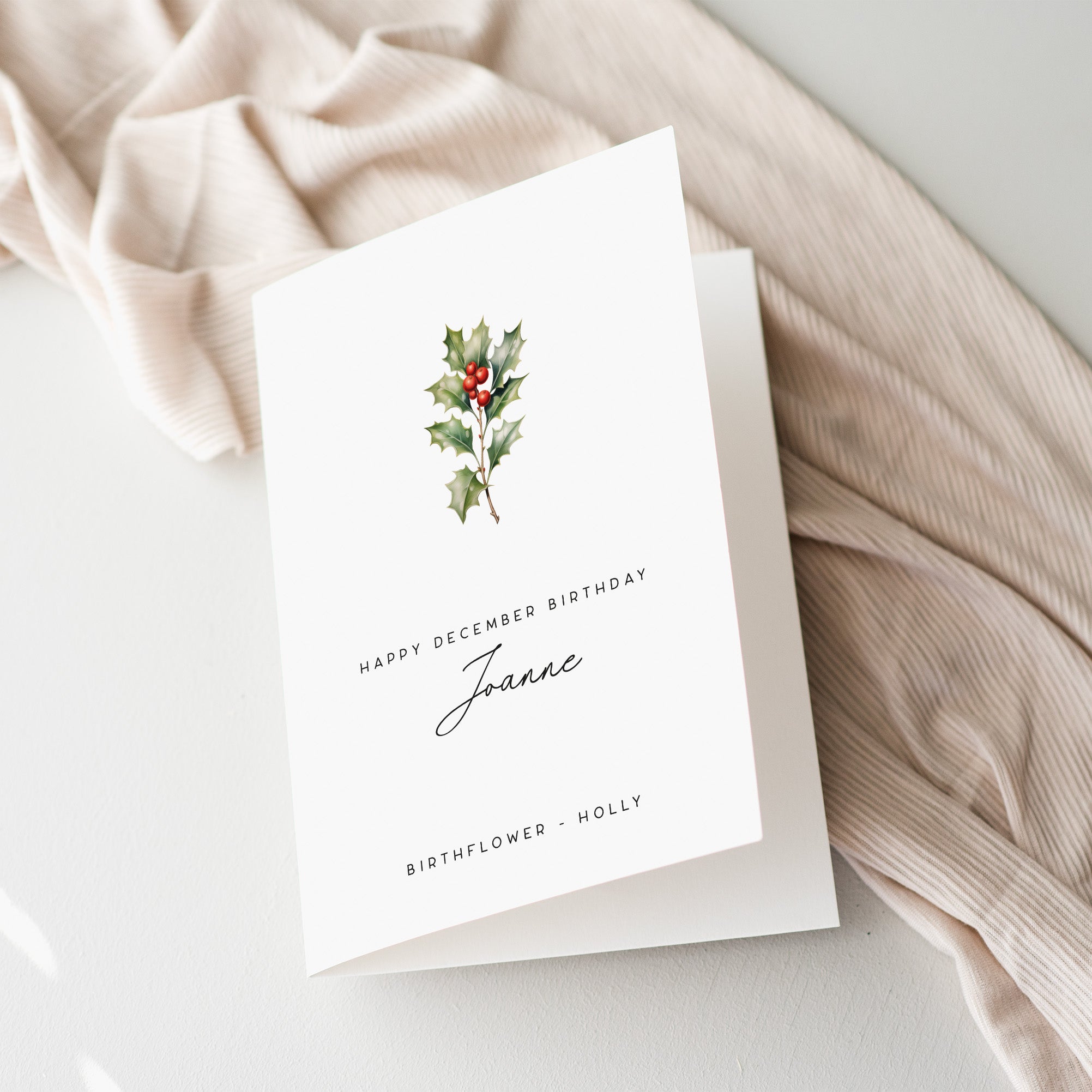 December Birth Flower Card - Beth and Bee UK