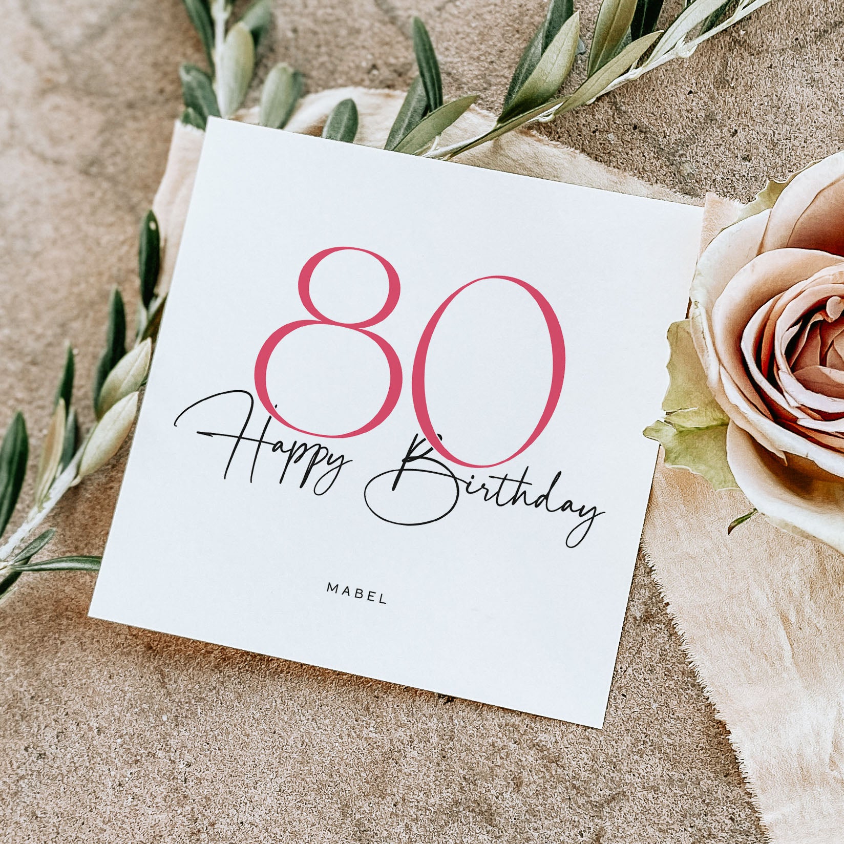 Personalised 80th Birthday Card for Her - Beth and Bee UK