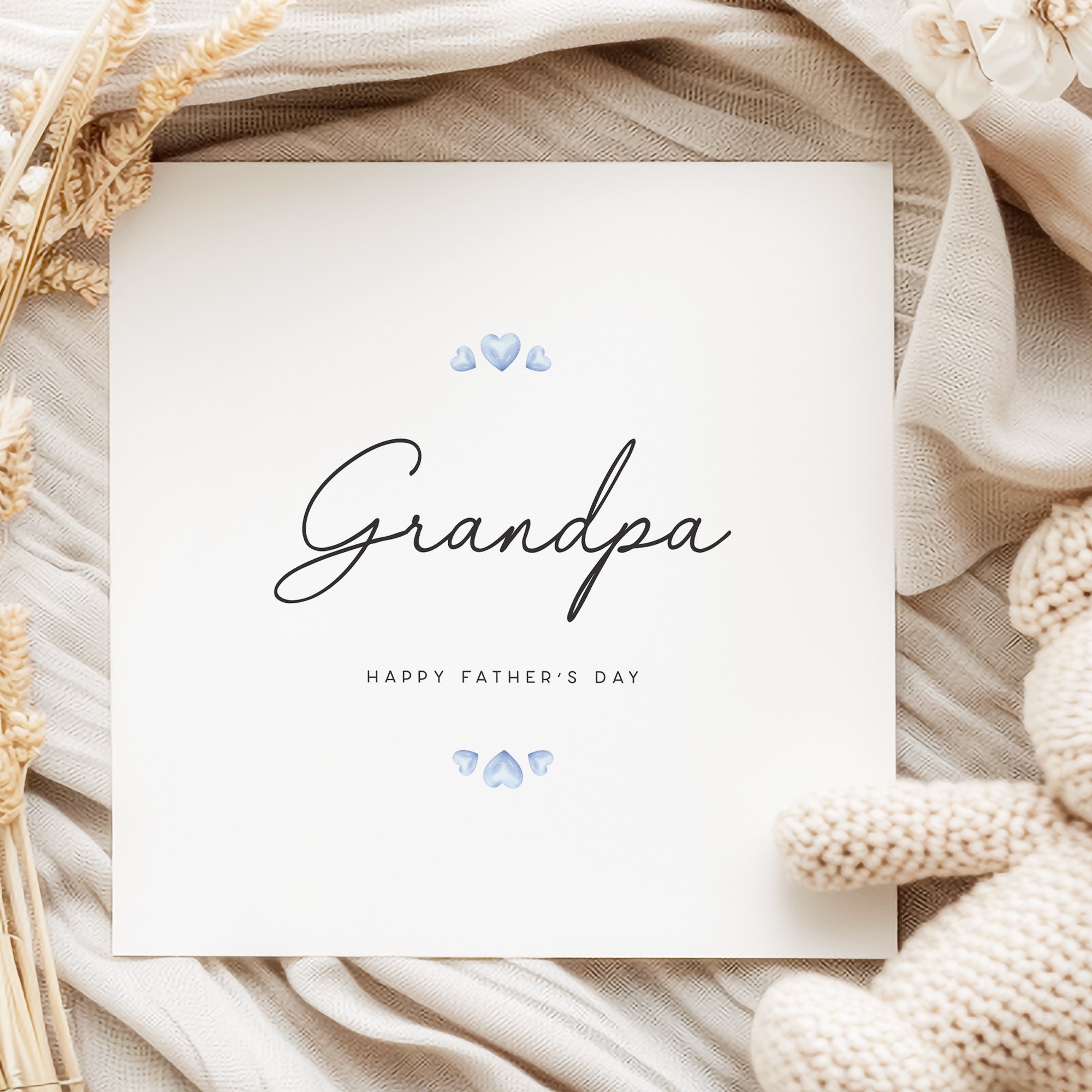 fathers day card for gandpa with blue hearts