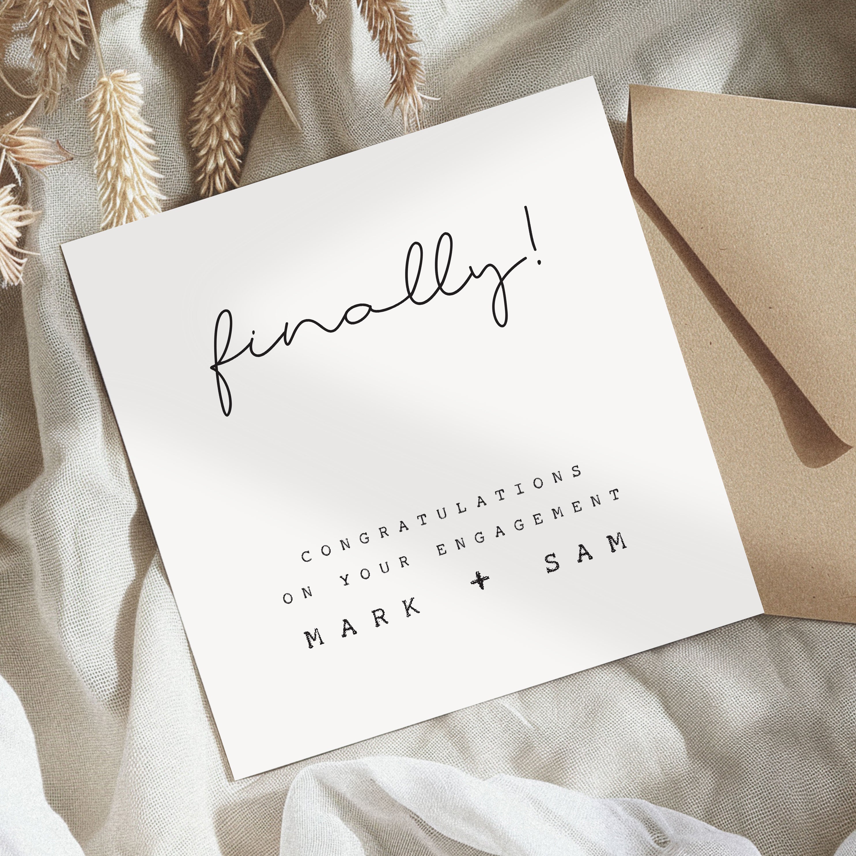 Happy Engagement Card for Couple - Beth and Bee