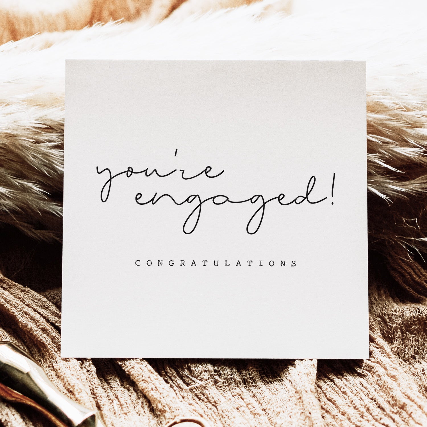 Simple Happy Engagement Card - Beth and Bee