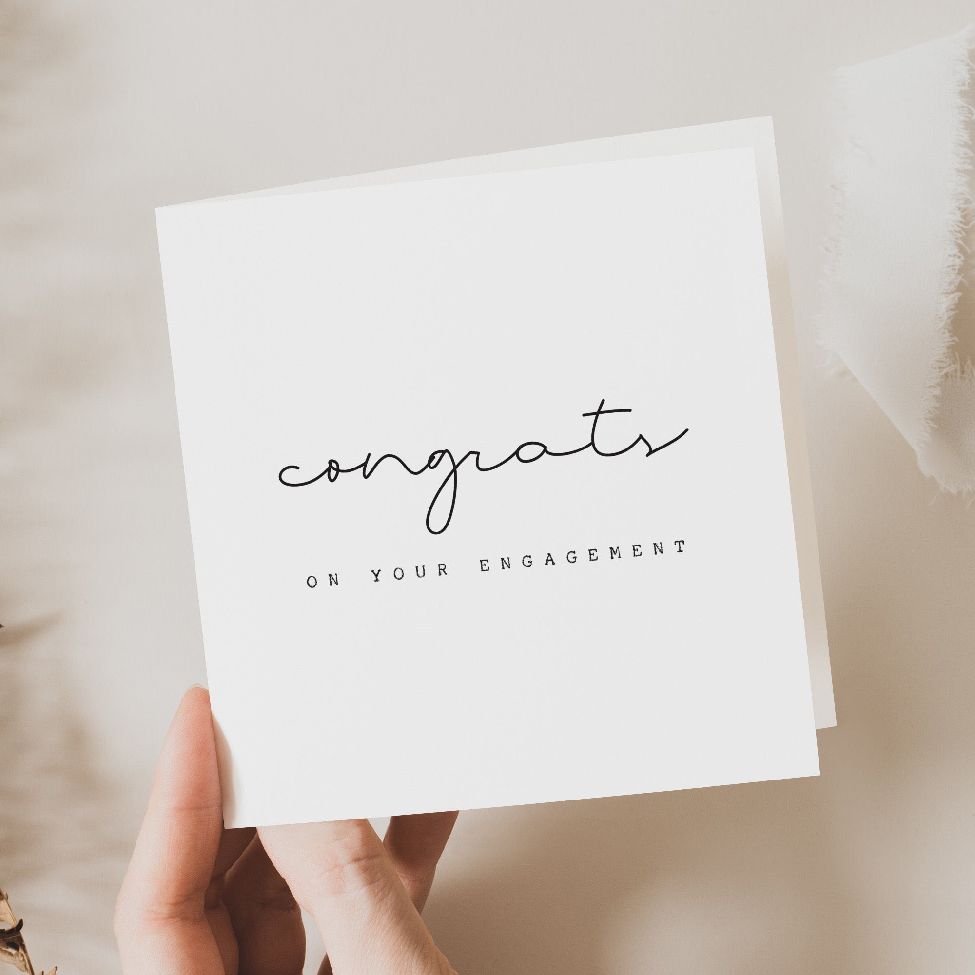 Simple Engagement Card for Couple - Beth and Bee