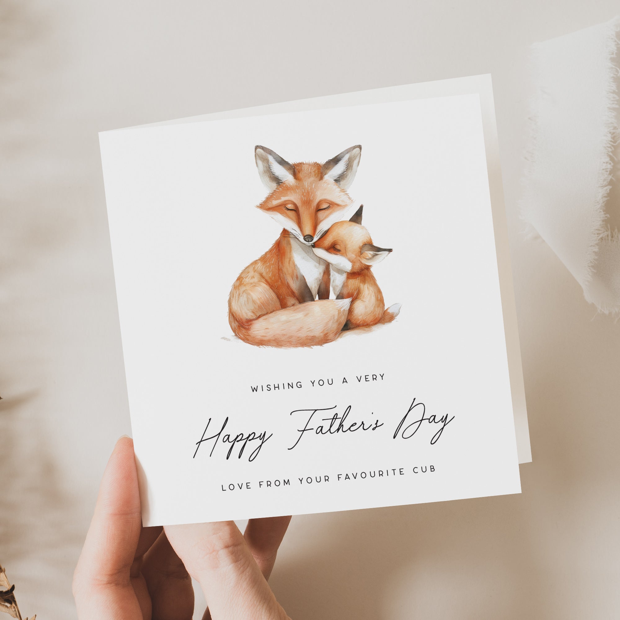 Favourite Cub Father's Day Card with fox and cub on the front