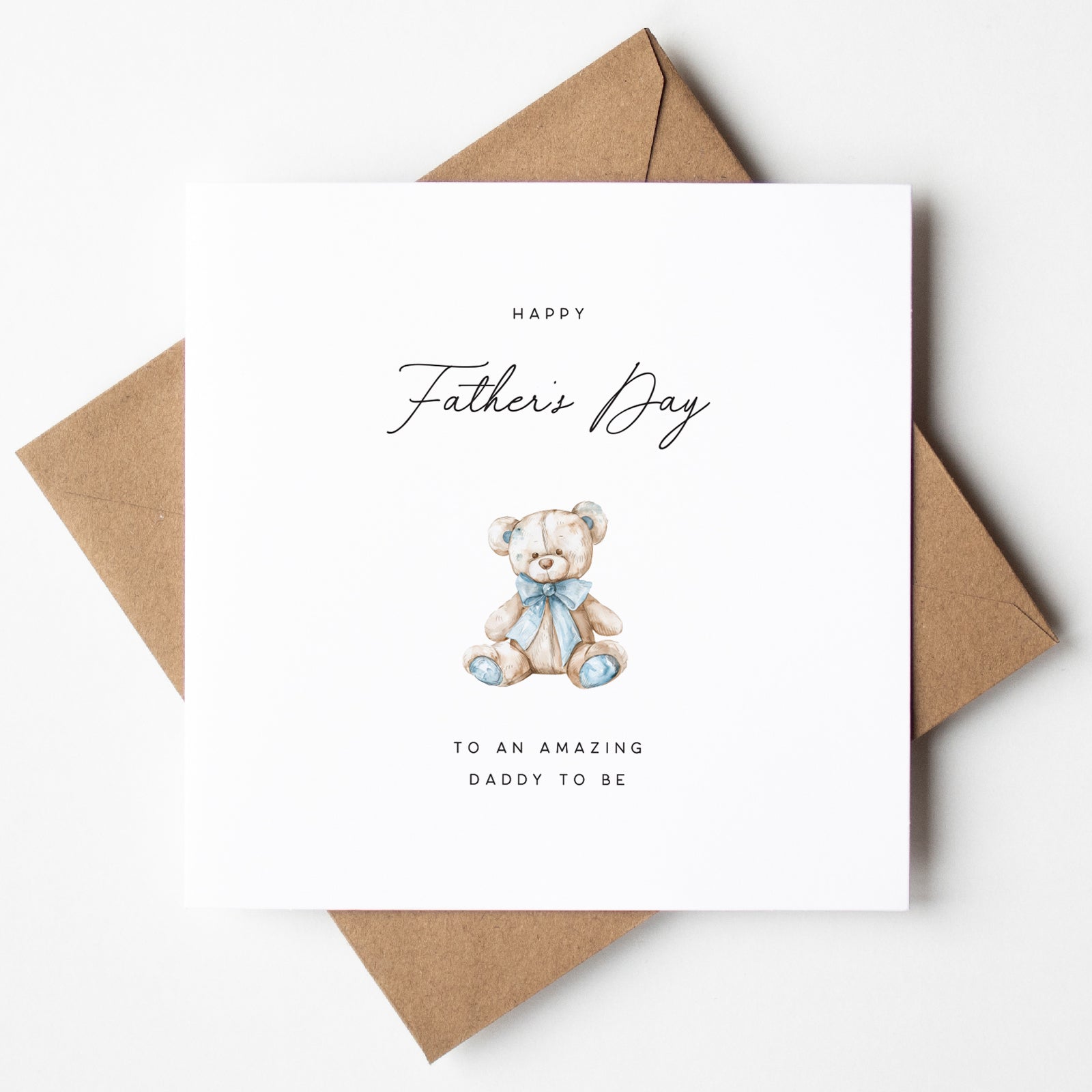 For an Amazing Daddy-to-be fathers day card with a blue bear