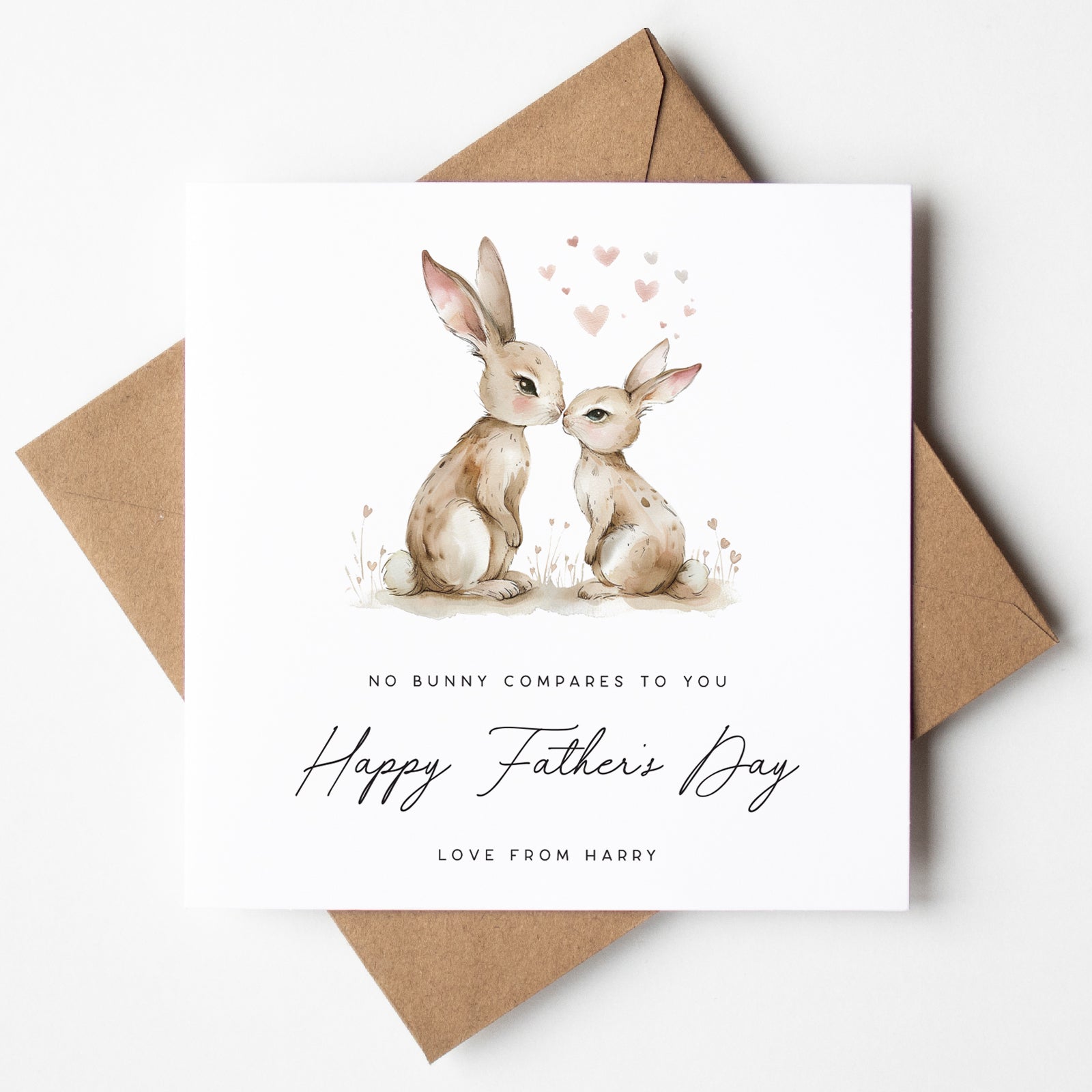 No Bunny Compares Father's Day Card with two bunnies for fathers day