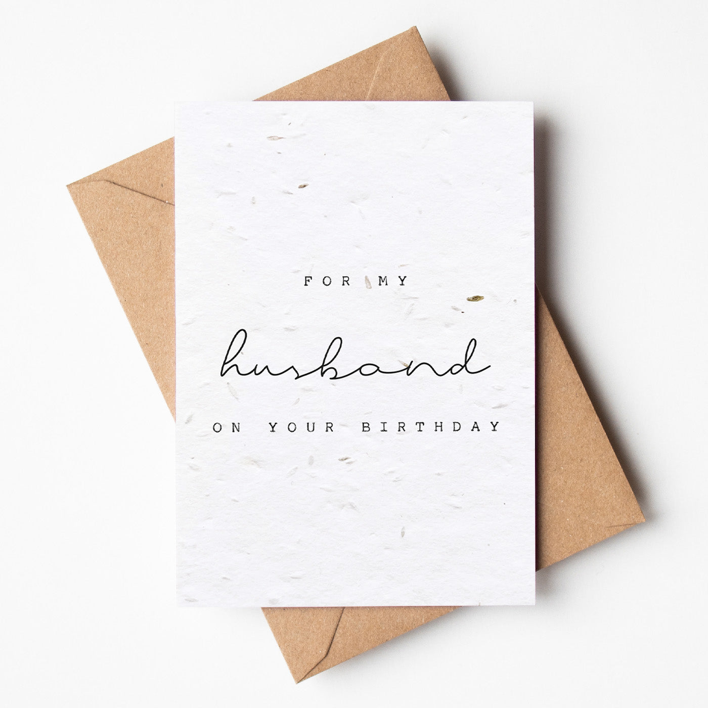 happy birthday card for husband printed on ecofriendly plantable seed paper