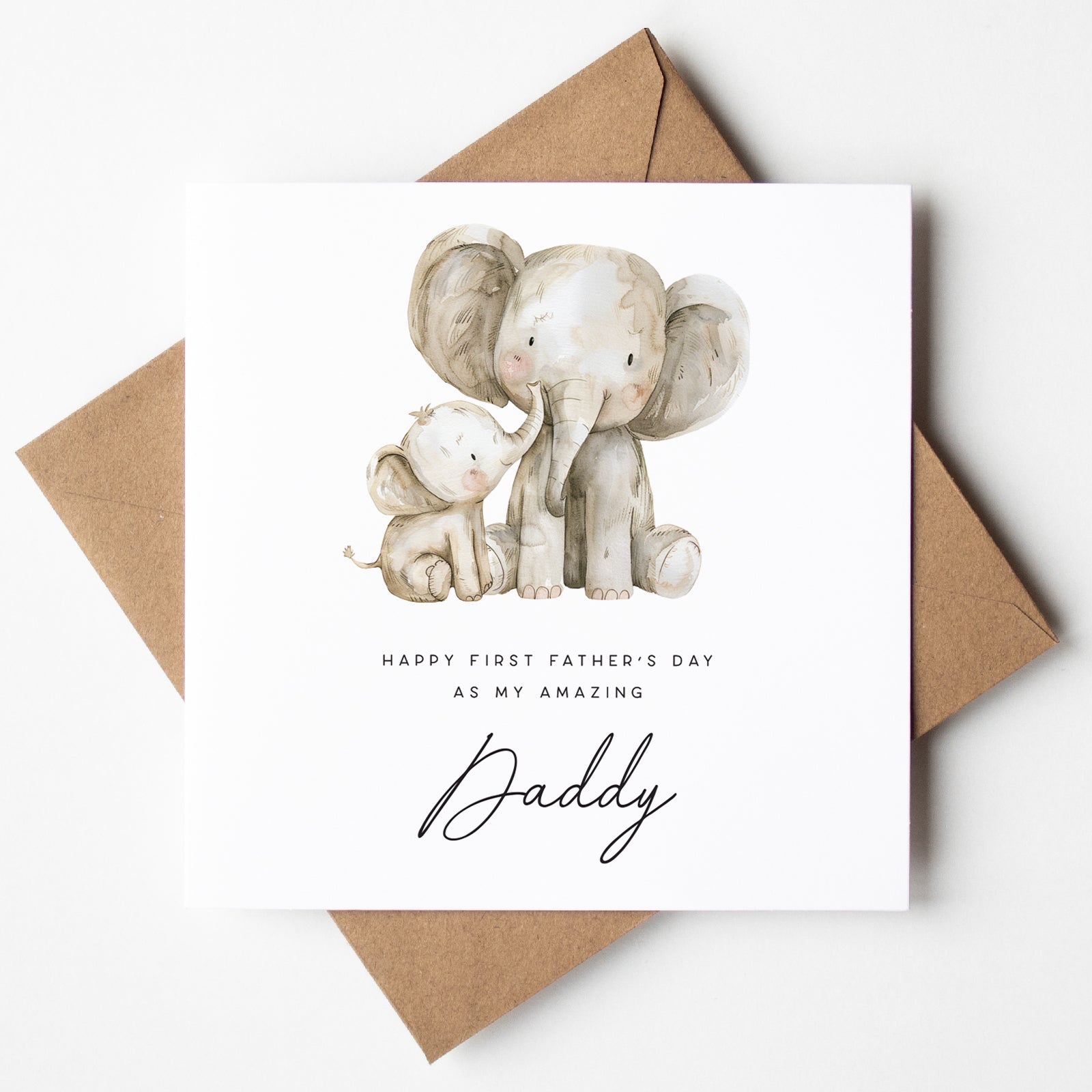 To my Daddy on your 1st Father's Day featuring a baby and daddy elephant