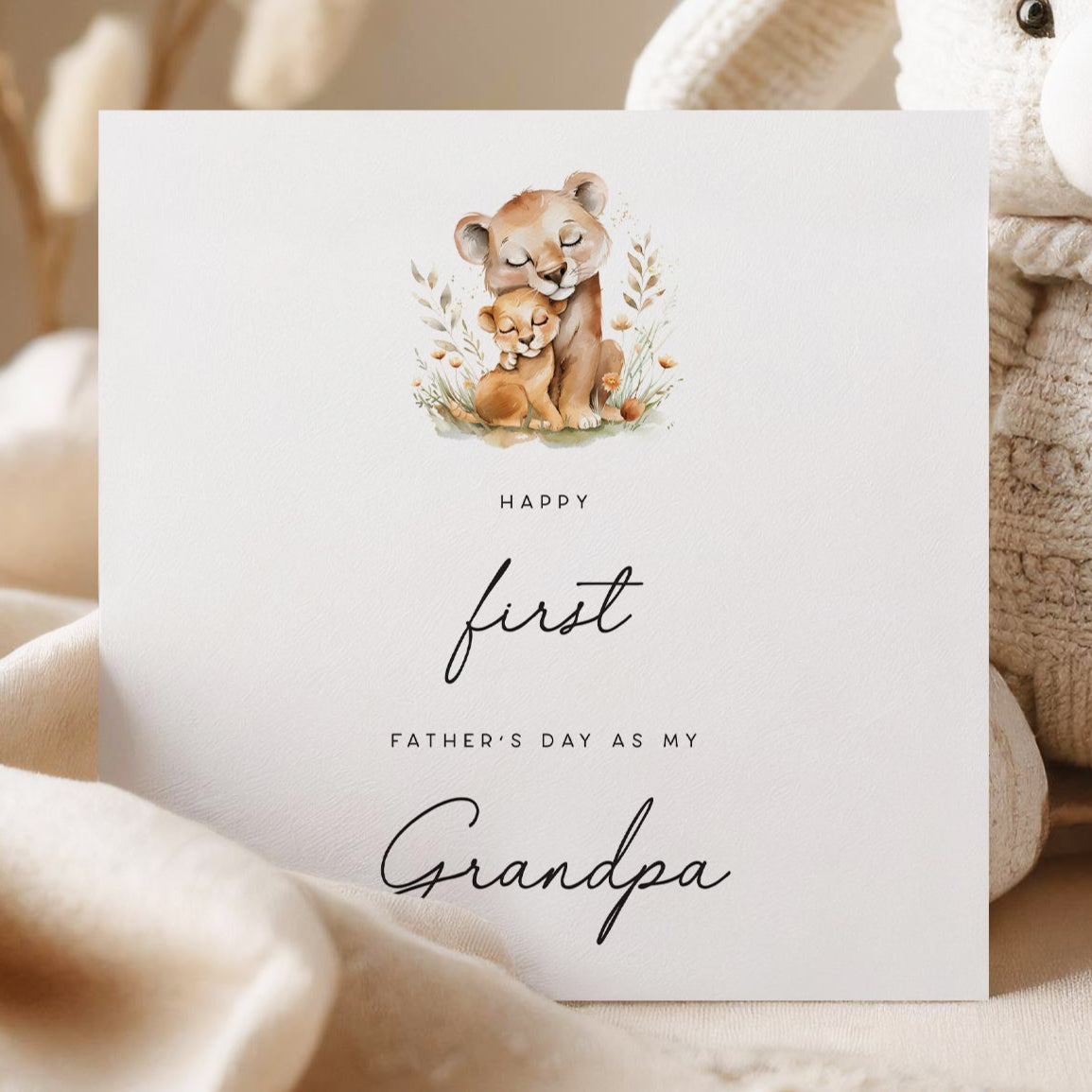 To my Grandpa on your 1st Father's Day featuring a cute tiger cub