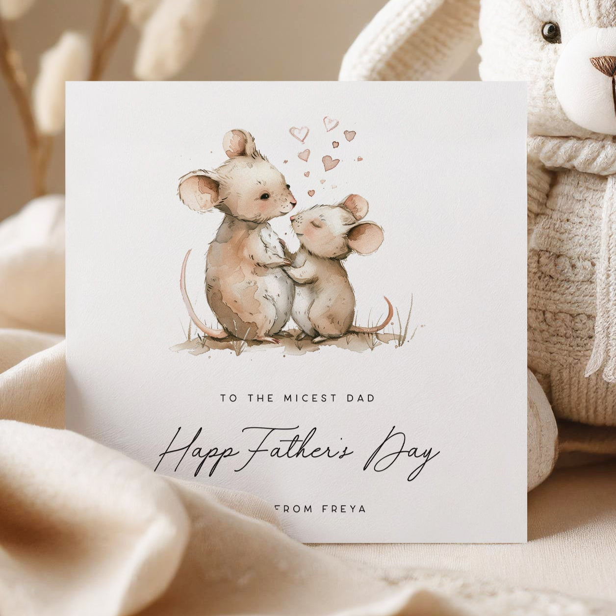 To the Micest Dad Father's Day Card with cute ice on the front