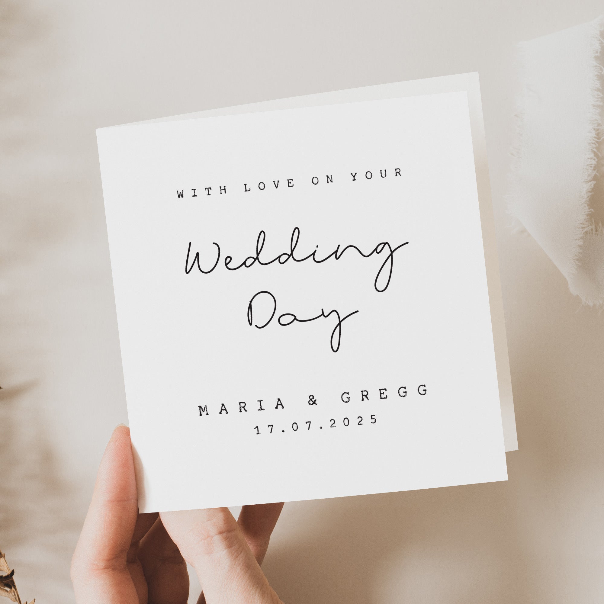 Personalised Wedding Day Card for Couple - Beth and Bee UK