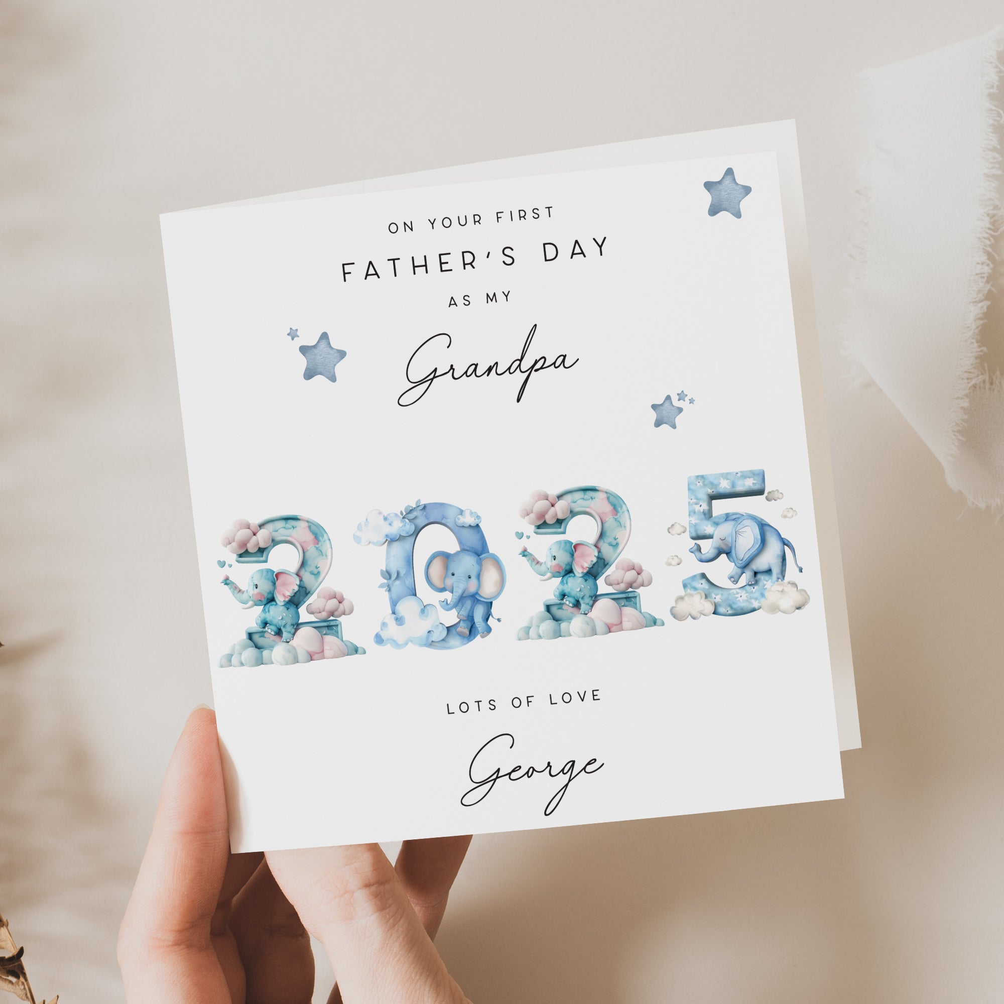 2025 Father's Day for Grandpafeaturing a gorgeous elephant decorated 2025 emblem