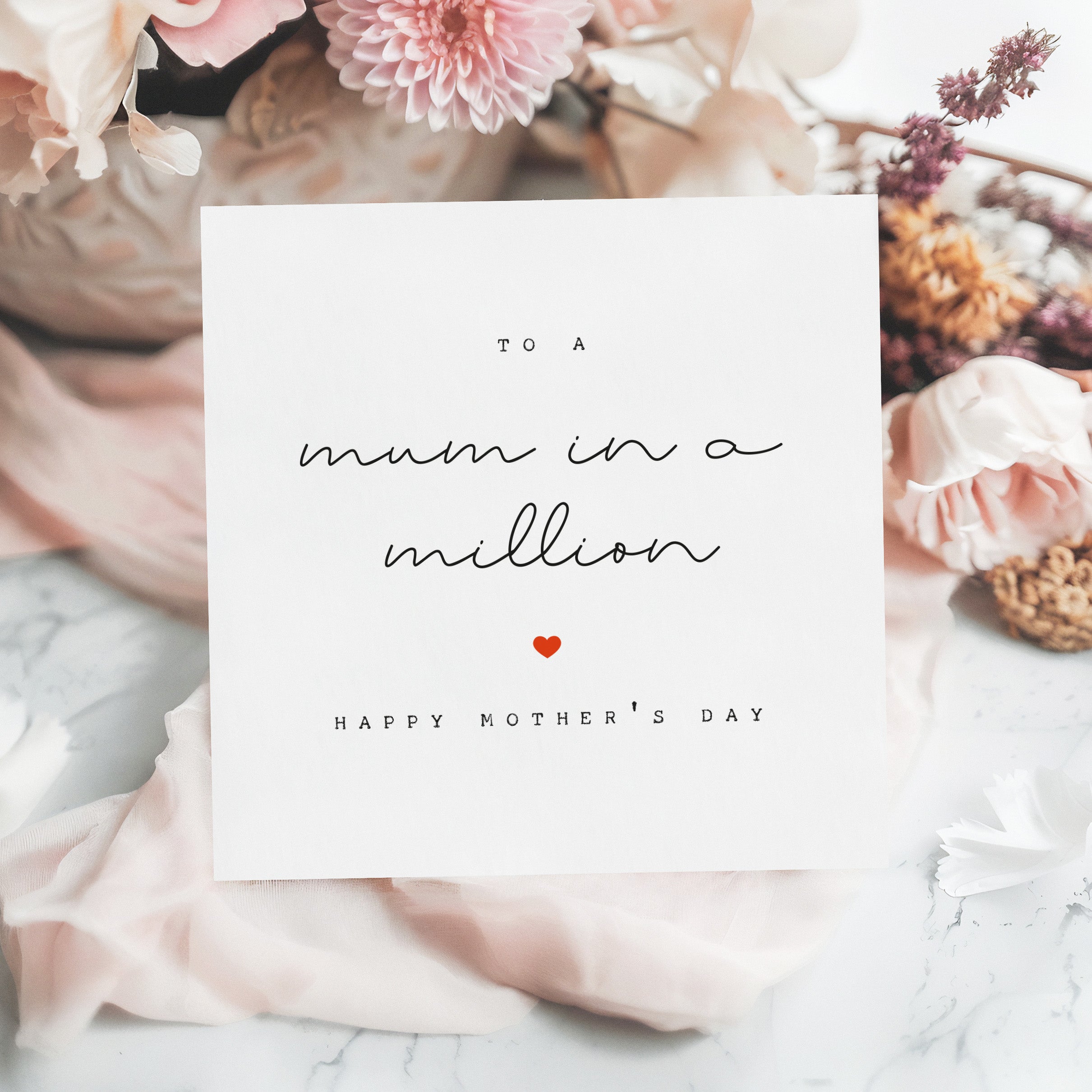 Mum in a Million Happy Mother's Day Card - Beth + Bee, Greeting Cards UK