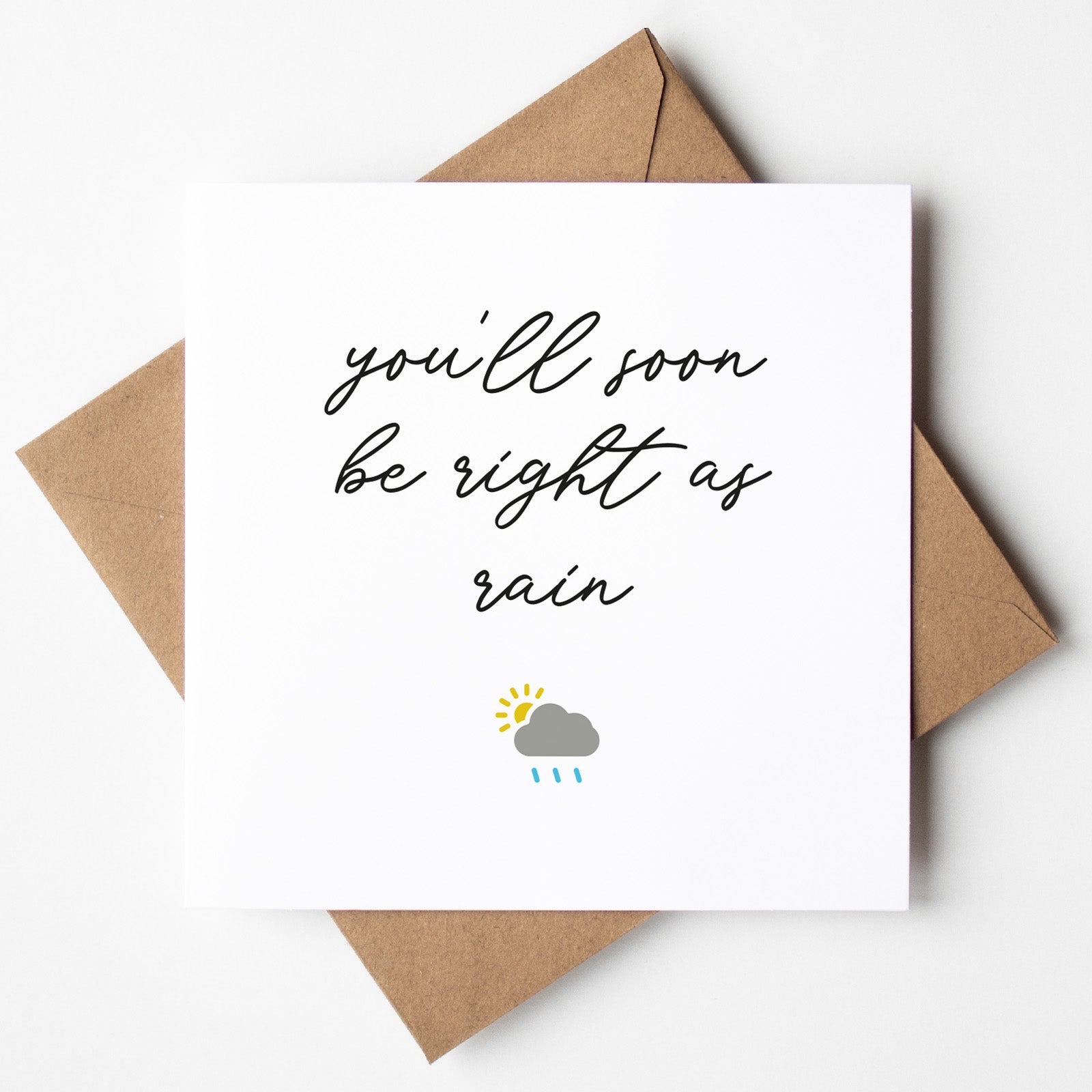 Simple Get Well Soon Card - Beth & Bee, Greeting Cards UK