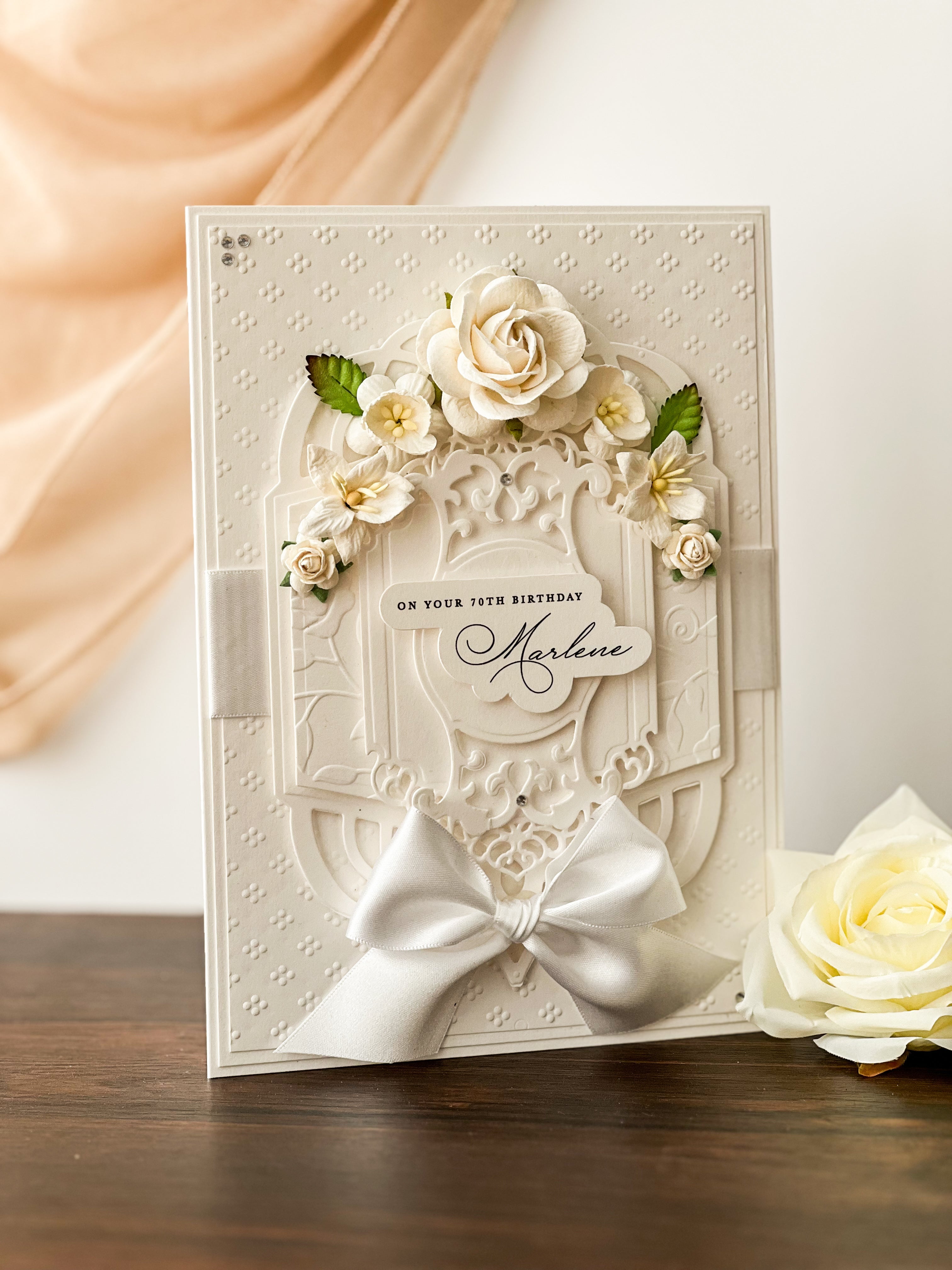 Luxury Boxed Birthday card for a 70th Birthday in White