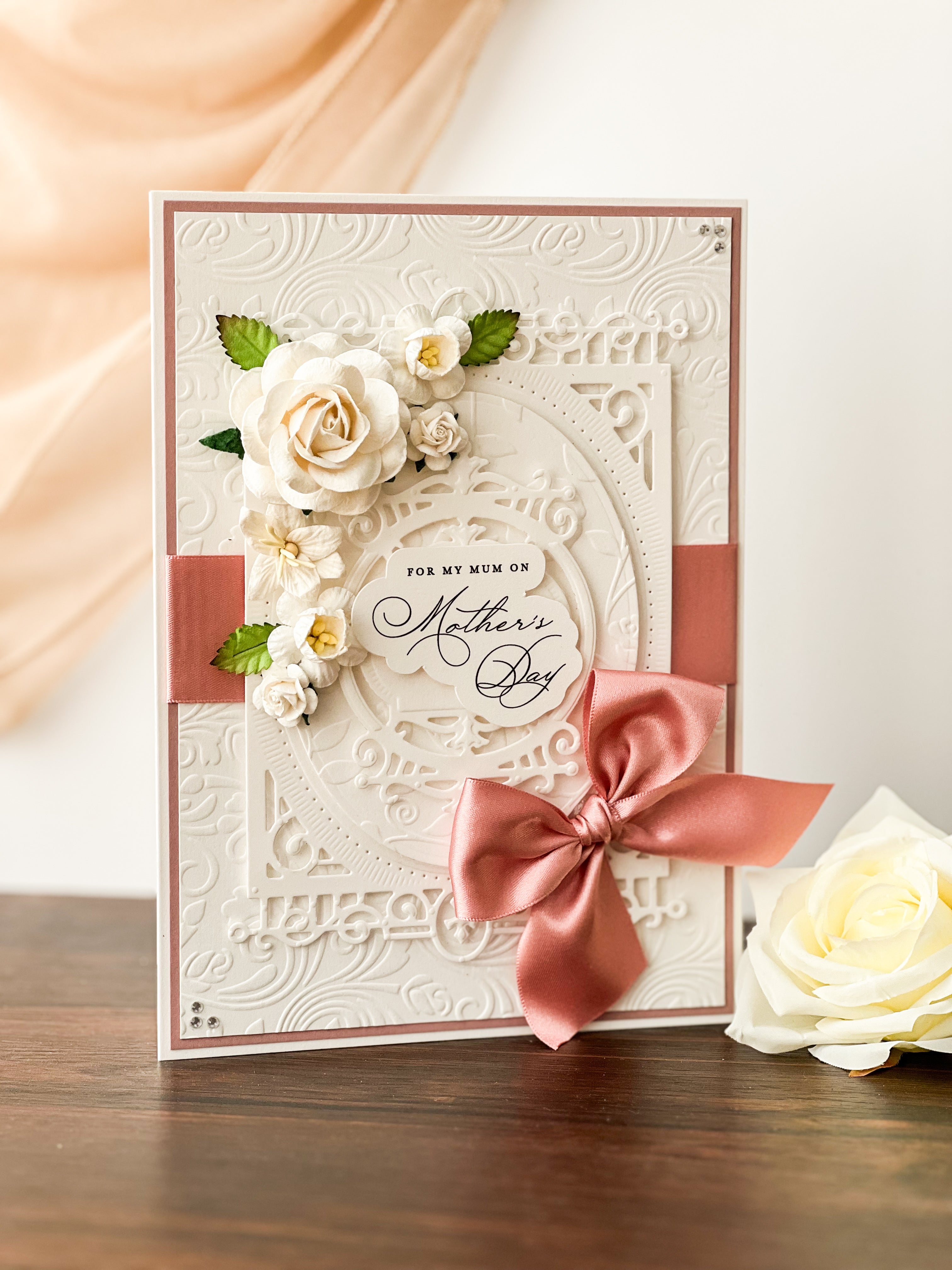 Luxury Boxed Mother's Day Card in Pink