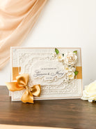 Luxury Boxed Wedding Card shown in Gold