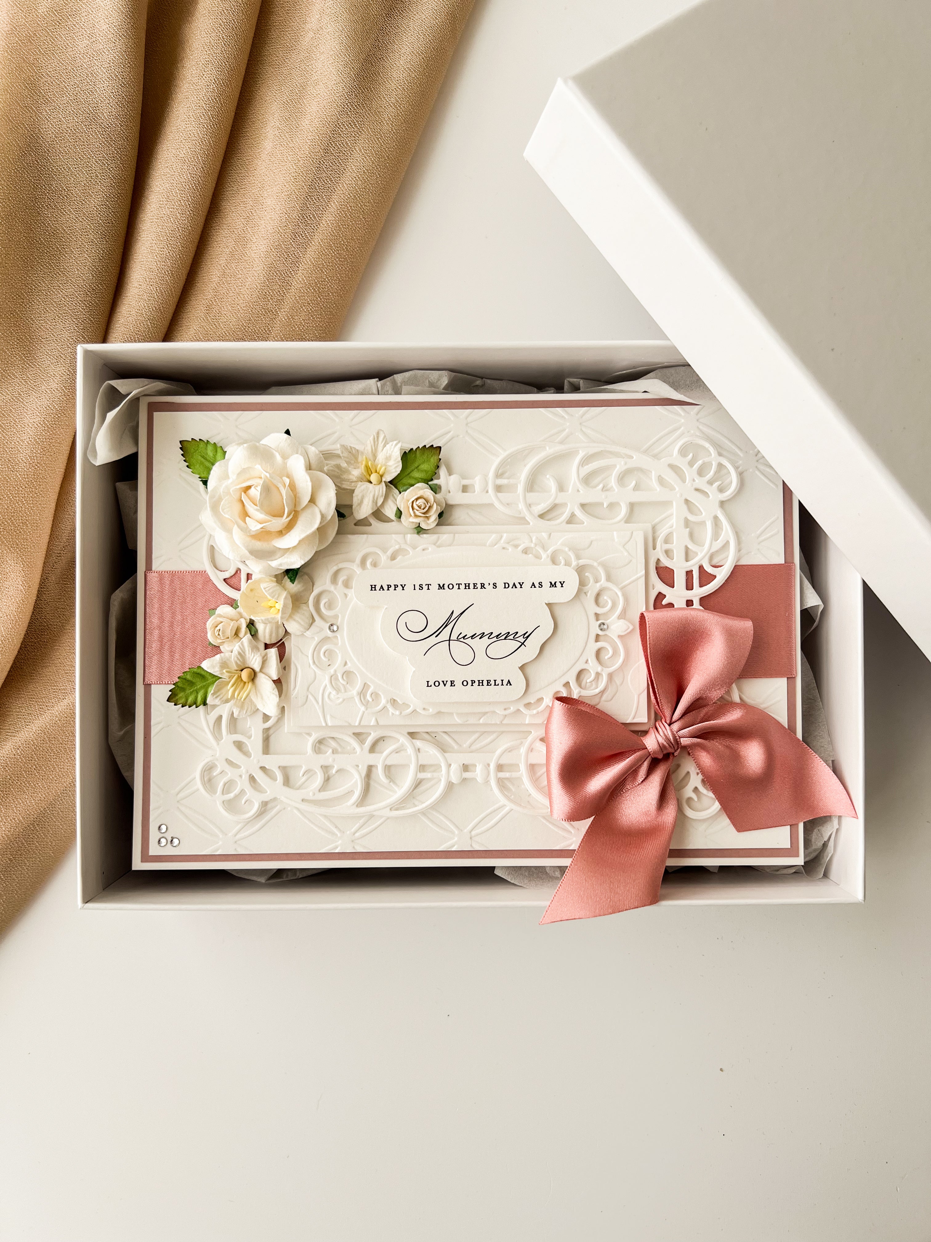 luxury 1st mothers day card shown in presentation box