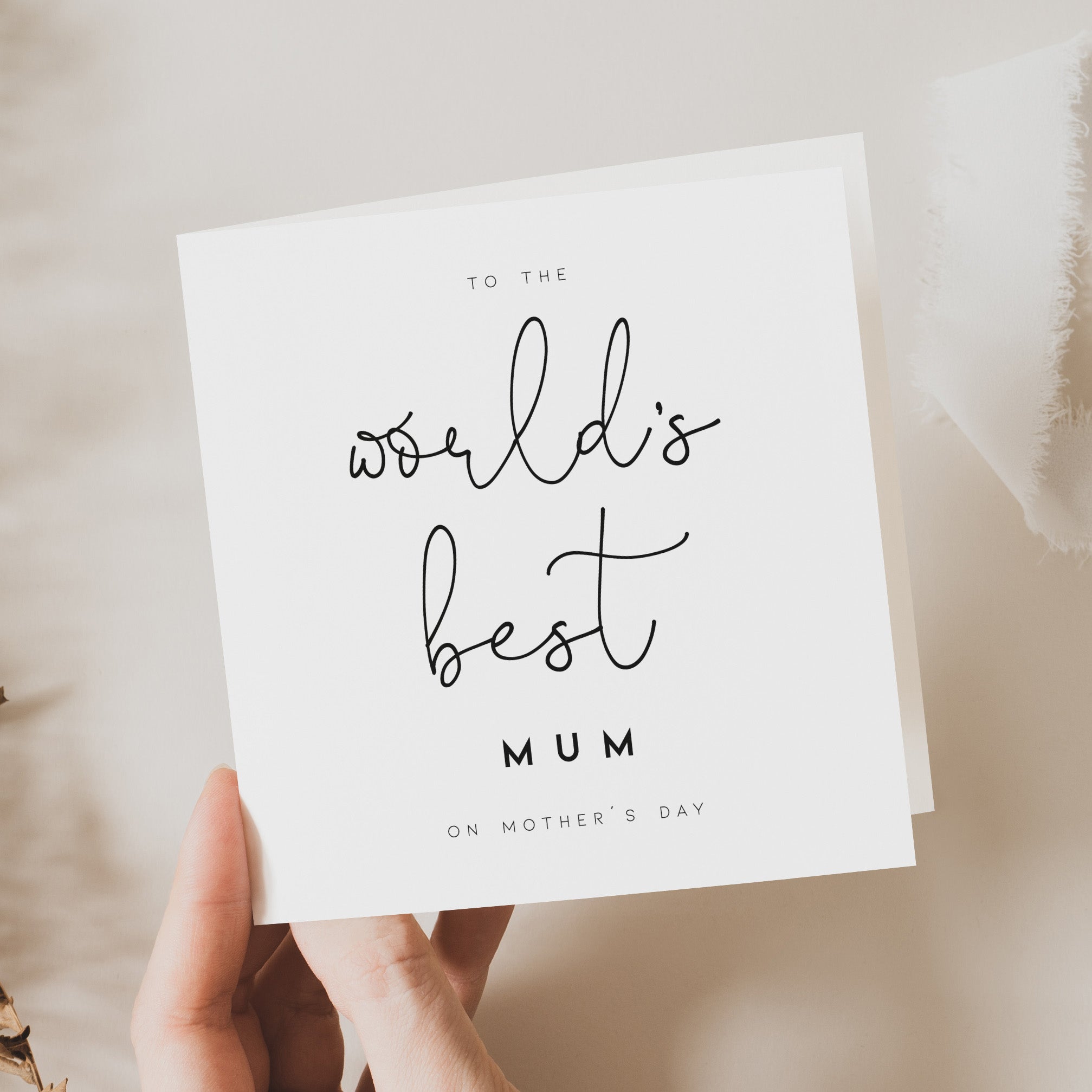 World's Best Mum Mother's Day Card - Beth + Bee, Greeting Cards UK