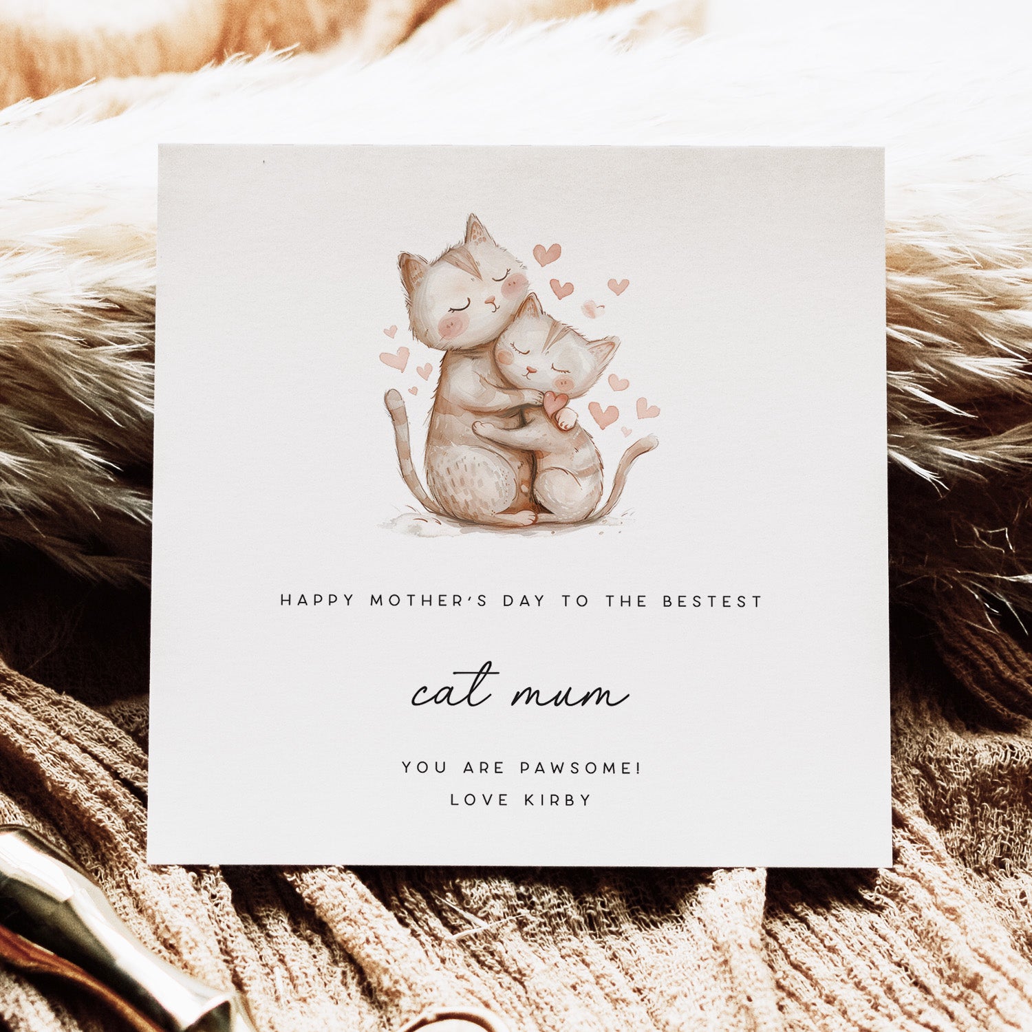 Personalised Mother's Day Card for Cat Mum - Beth + Bee UK