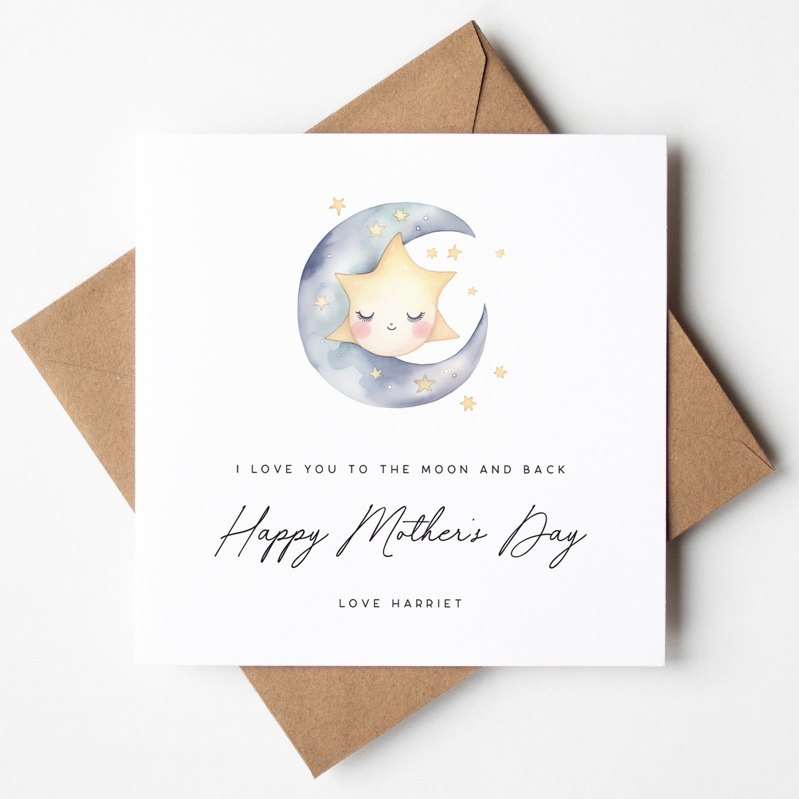 Personalised Moon and Stars Mother's Day Card - Beth + Bee UK