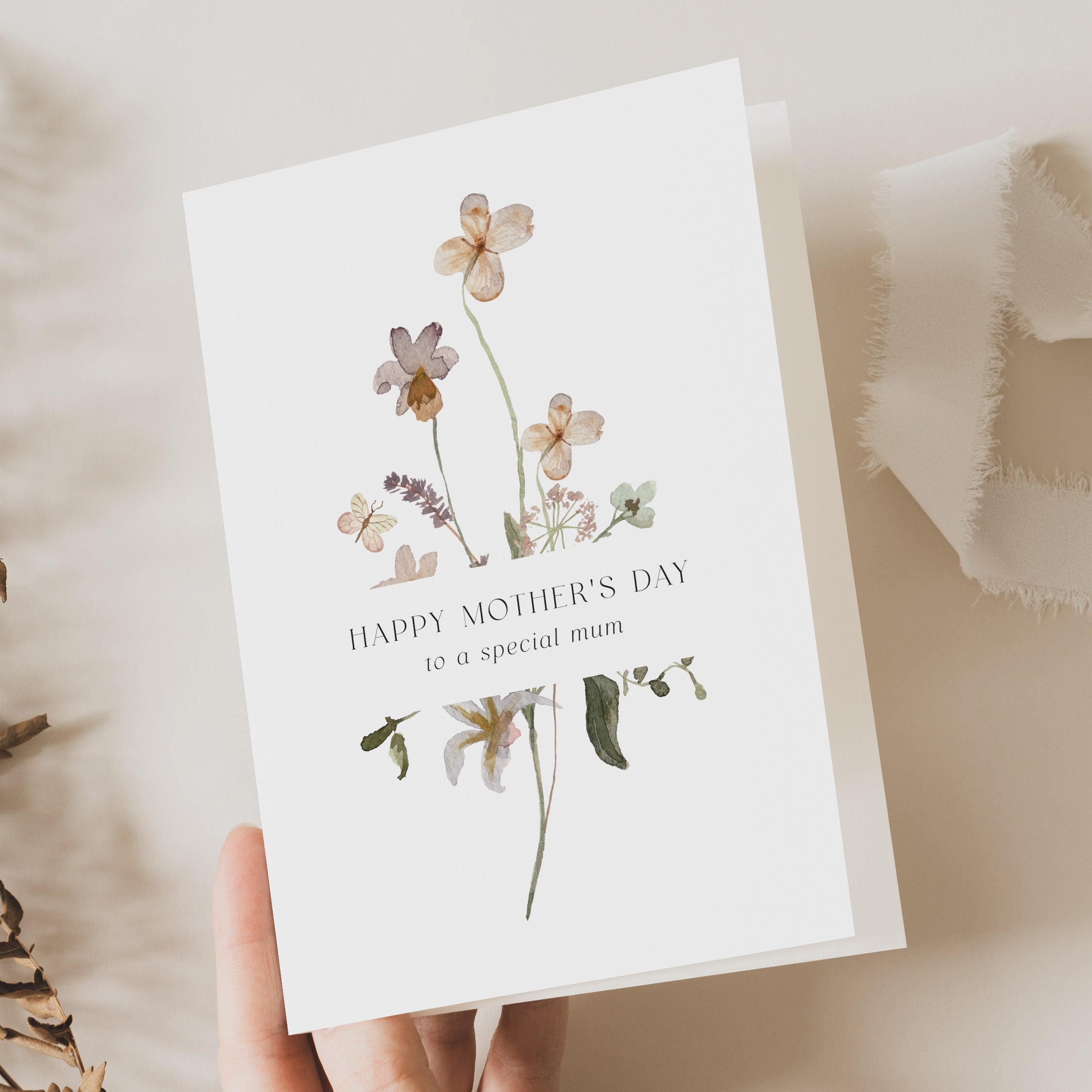 Simple Wildflower Mother's Day Card for Mum - Beth + Bee UK