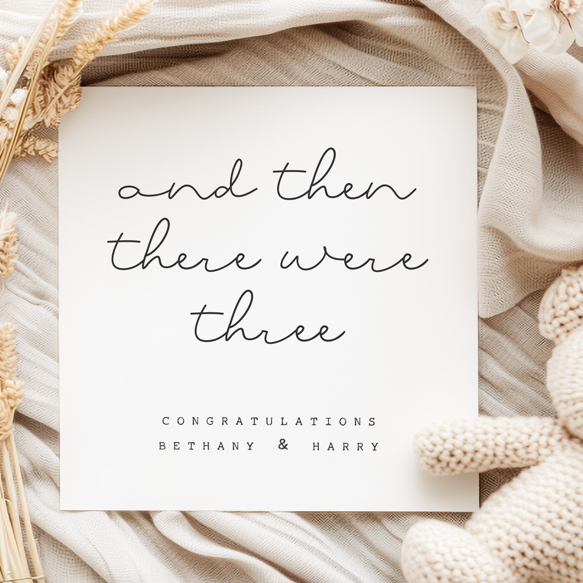 And Then There Were Three Card - Beth And Bee UK