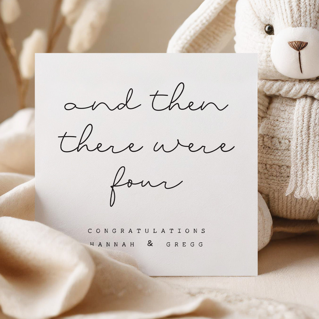 Then There Were Four New Baby Card - Beth and Bee UK