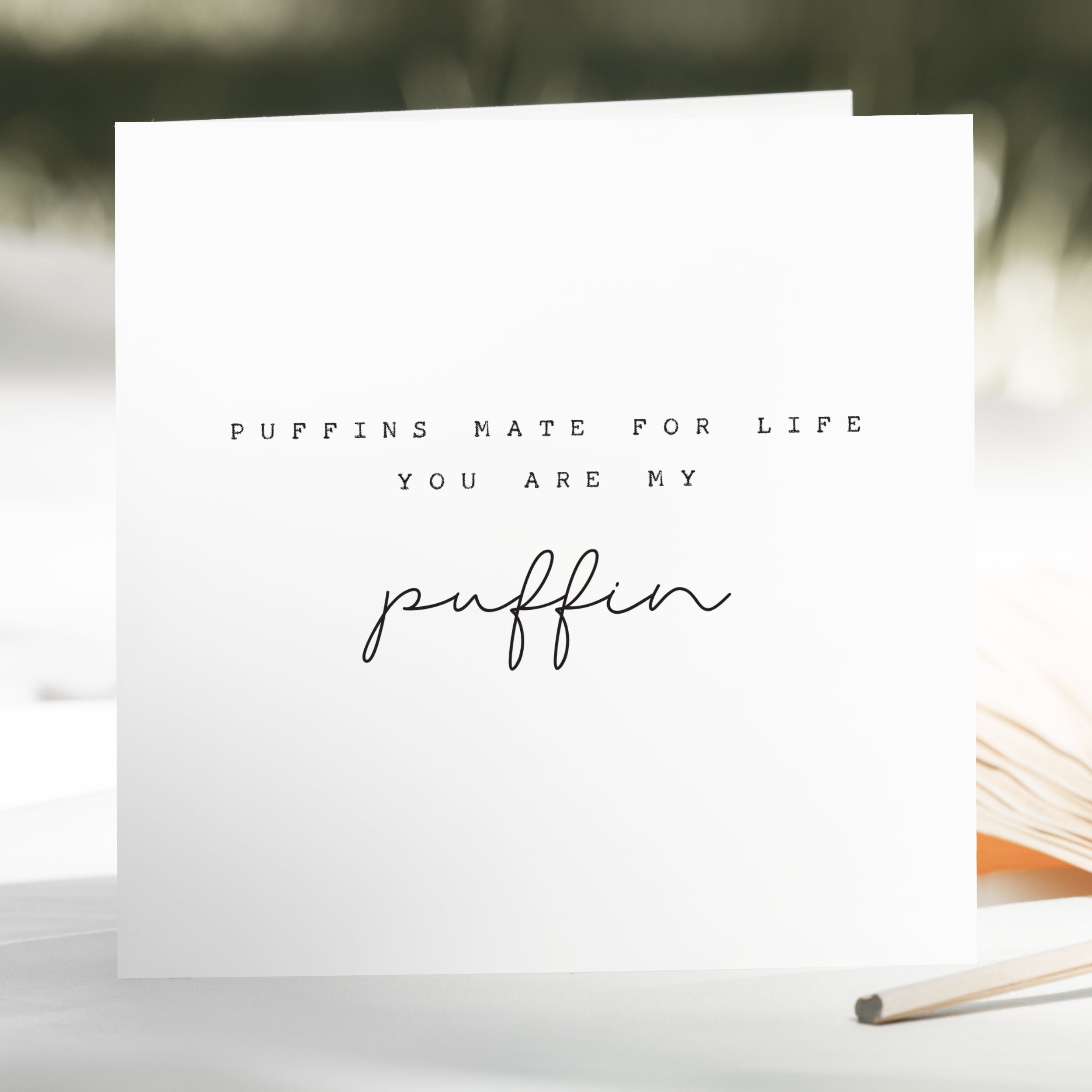 Cute Puffin Valentine's Day Card - Beth and Bee UK