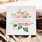 Personalised Pink Rose Wedding Day Card for Couple - Beth + Bee, Greeting Cards UK